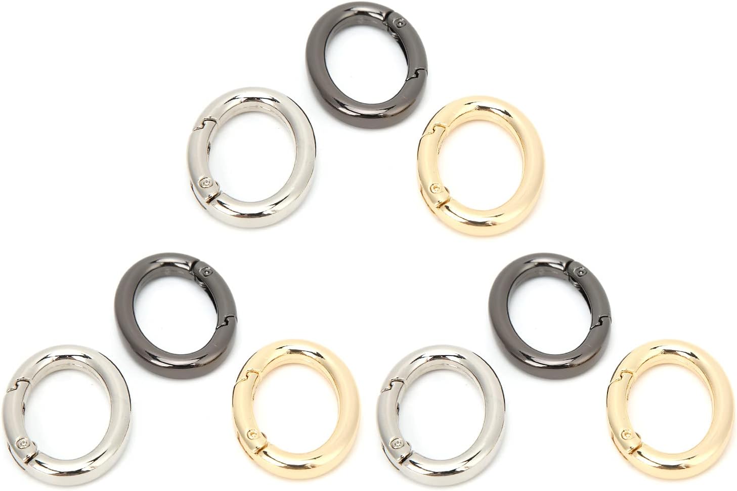 Bag Chain Hardware, 0 Shaped Ring Buckle Oval Open Bag Chain Hardware 9Pcs for Backpacks(Small)