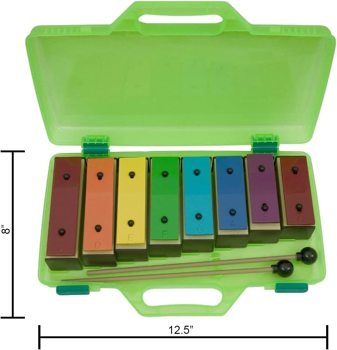 Basic Beat BBR8-8-Note Colorful Resonator Bells with Case, Perfect for Kids' Musical Creativity, Diatonic Set for Group or Individual Play