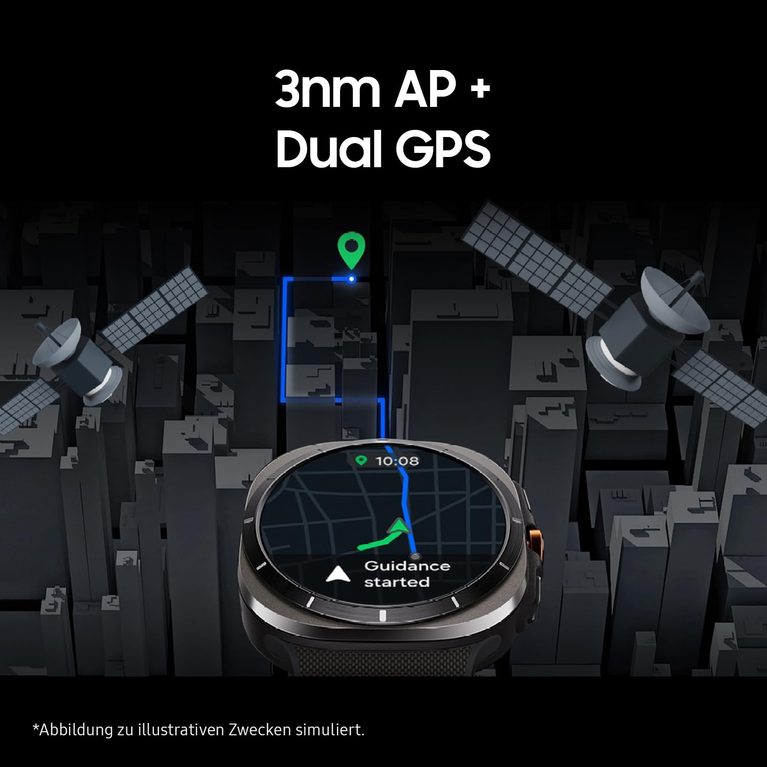 Samsung Galaxy Watch Ultra (2025) Smartwatch mit Galaxy AI, Fitness-Uhr, Marine Band, Titan-Gehäuse, Dual-GPS, 64 GB, 47 mm, LTE, Titanium Silver