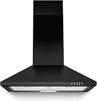 Vista 1 de SNDOAS Campana extractora de 24 pulgadas, 450 CFM Campana extractora negra para montaje en pared, Campana extractora de cocina convertible