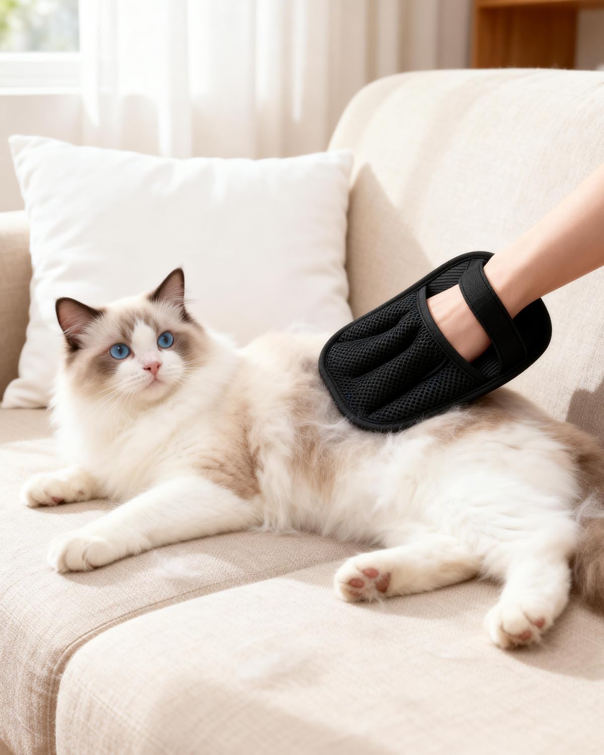 JIMYIU Guanti per la rimozione dei peli di Animali (Confezione da 2) – Riutilizzabili e Lavabili, per Cani e Gatti – Efficaci per Divano, Auto, tappeti e Vestiti