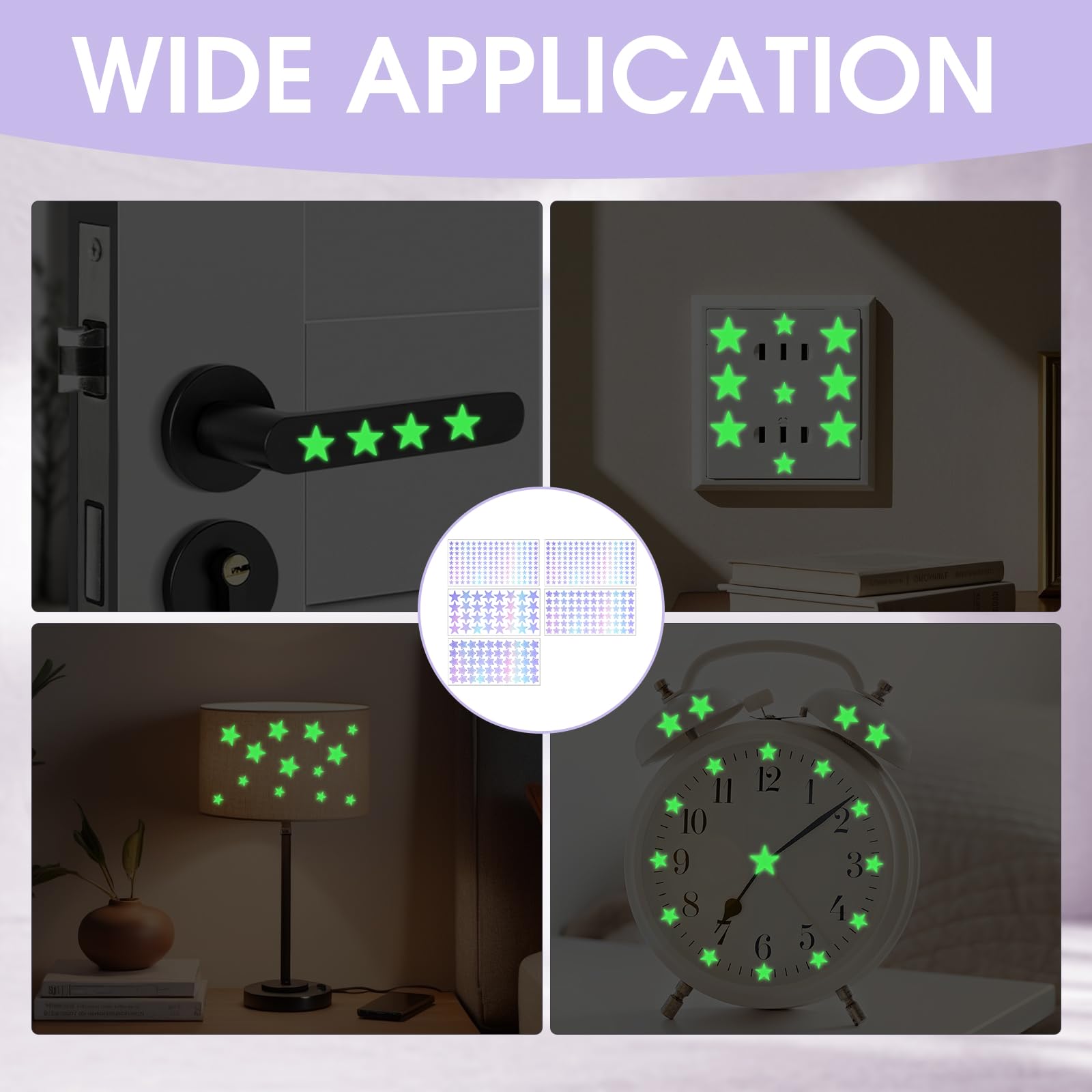 Pegatinas Estrellas Fluorescentes 442 Piezas para Techo Decoración Cielo Estrellado Autoadhesiva para Dormitorio