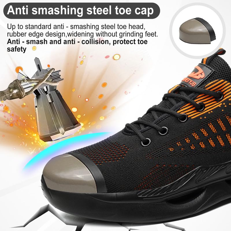 Scarpe Antinfortunistiche Uomo Donna Scarpe da Lavoro Donna Leggere Scarpe Sicurezza con Punta in Acciaio Traspiranti Comode Scarpe Sicurezza Antiscivolo Traspiranti 38-46 EU