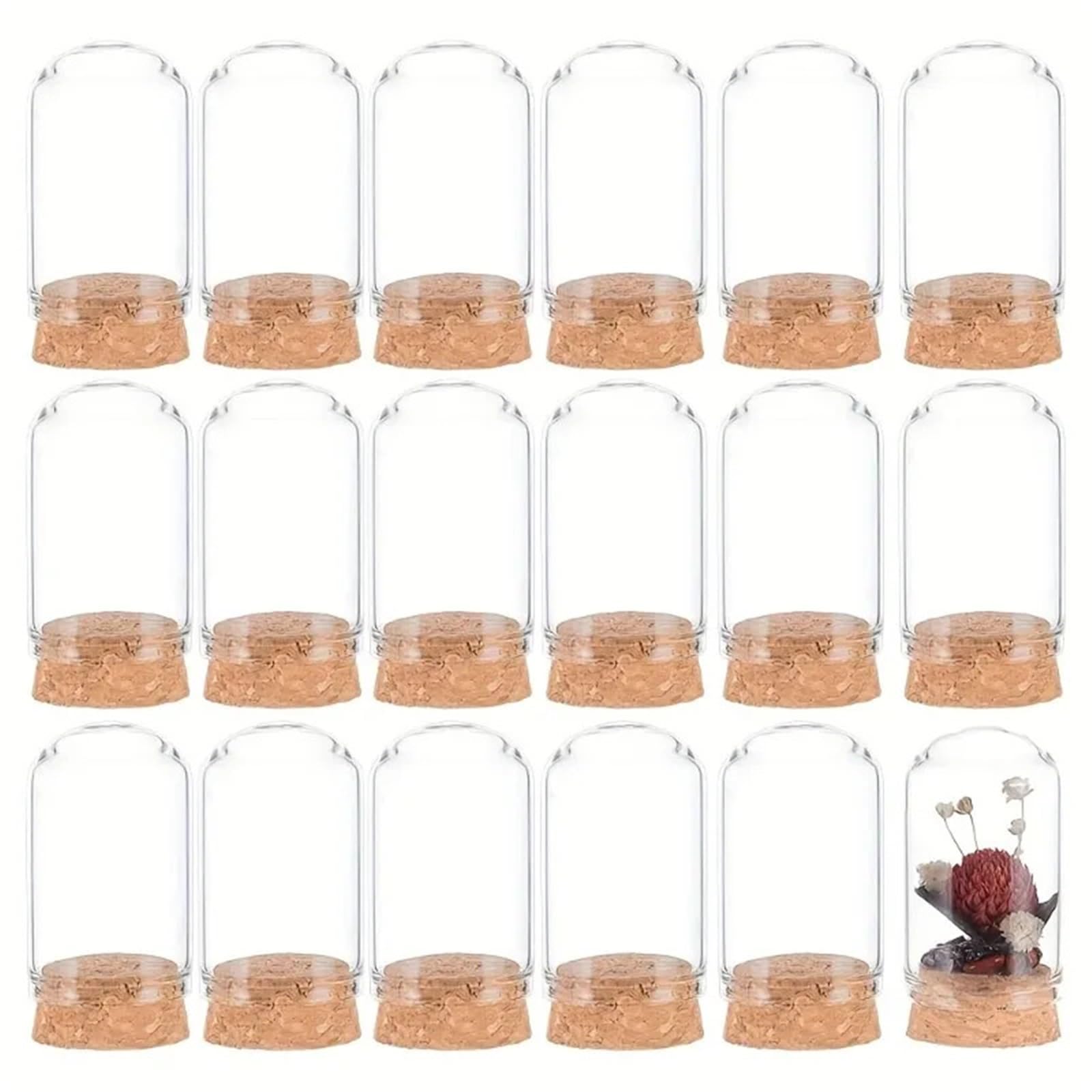 ZYAYNG 24 Pack Glass Cloche Dome Wedding Decorations Bottles With Cork Stoppers Decoration Message Bottle For Display(3x5cm)