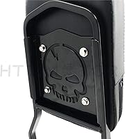 Vista 2 de HTTMT MT501-006+SS001-SA- Respaldo desmontable negro brillante Sissy Bar Skull Compatible con Harley 05 y posteriores FLST FLSTSC