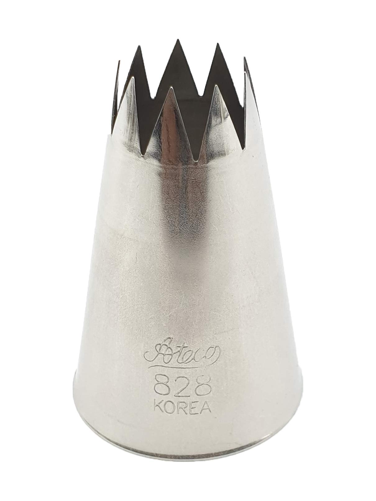 Ateco Open Star Pastry - Tubos de acero inoxidable para decoración de pasteles, boquillas/puntas, tamaños 0-9 (827)
