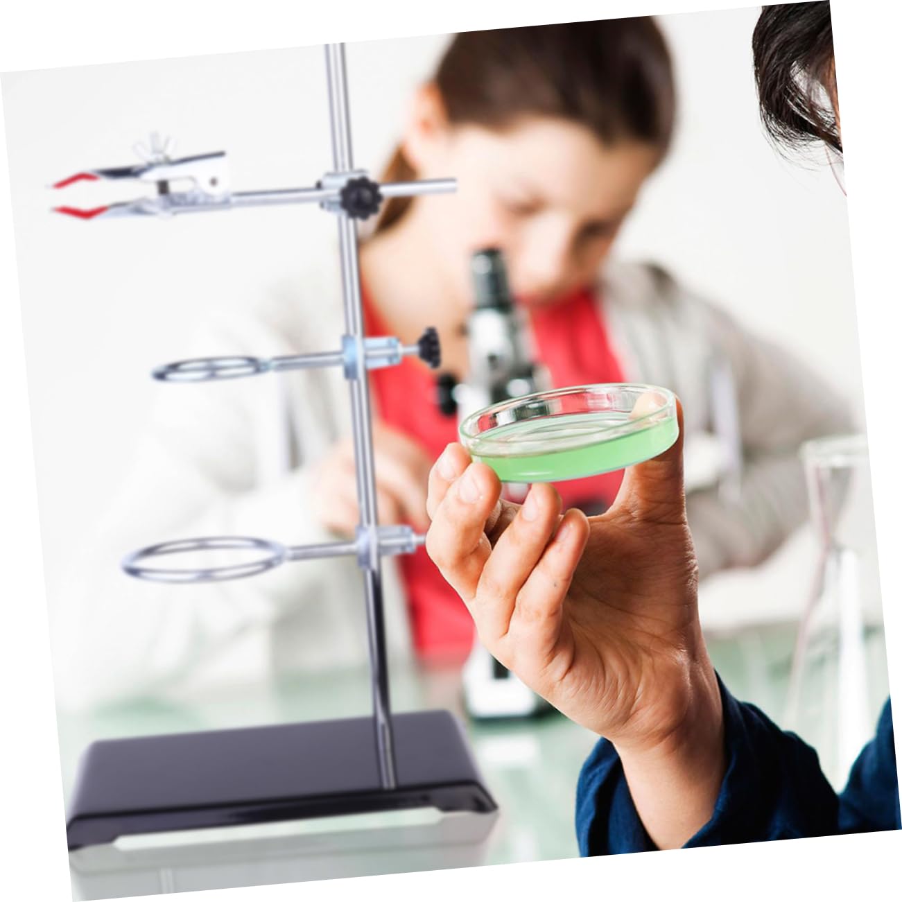Cabilock Marco De Hierro Soporte De Laboratorio Material Metálico De Laboratorio Abrazadera Para Matraces Soporte Para Embudo Para Química Mesa