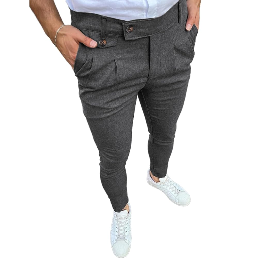 Mens Fashion Slim Fit Dress Pants Classic Casual Business