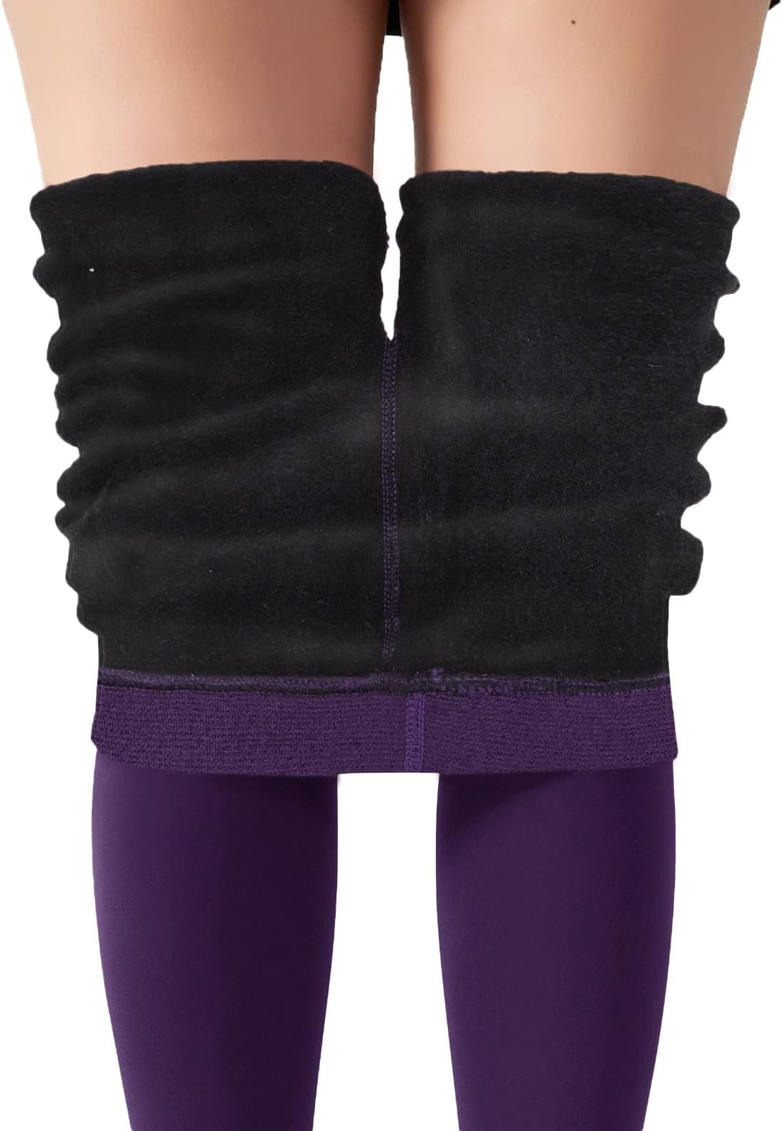Fleece Lined Leggings Women Winter Warm Thick Tights Thermal Velvet Pants Soft Stretchy Women Butter Seamless Leggings Yoga Pants High Waisted Tummy Control Sports Workout Gym Leggings