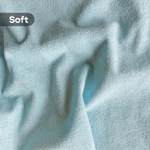 Image of SleepyCat Waterproof Ultra Soft Mattress Protector | Cotton Feel Fitted Cover for Single Bed | Breathable, Hypoallergenic & Durable Protection | 72x36 Inches | Blue