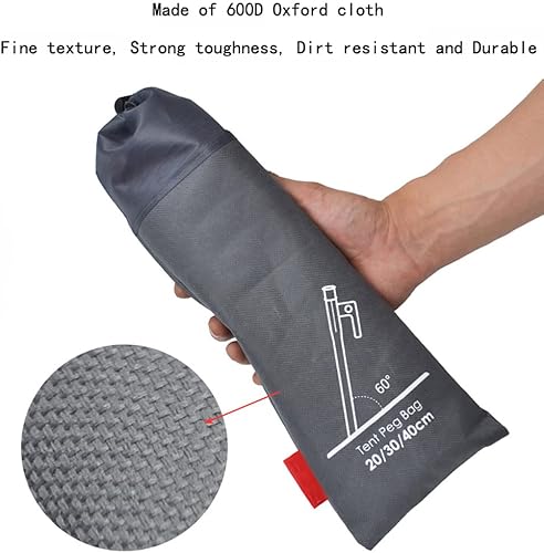 Miniatura 4 de Bolsa de almacenamiento de 3 piezas para tienda de campaña al aire libre, bolsa de accesorios de campamento, bolsa de estacas para tienda de campaña