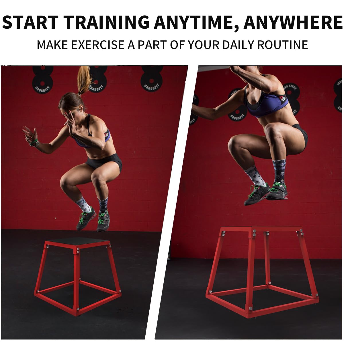 SKYSHALO Plyometric Jump Boxes, 12/18/24/30 In. Plyo Box, Platform And Jumping Agility Box,Anti-Slip Fitness Exercise Step Up Box - View #3