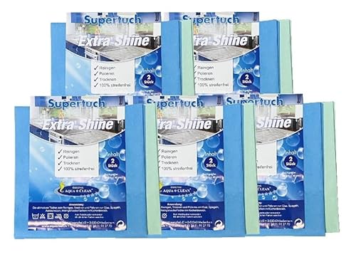 Aqua Clean Supertuch Extra Shine Reinigen, Polieren & Trocknen 10er Set