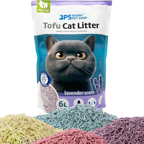 BPS Arena Aglomerante para Gatos Arena de Tofu para Gatos sin Polvo Fácil de Aglomerar Controla los Olores se…
