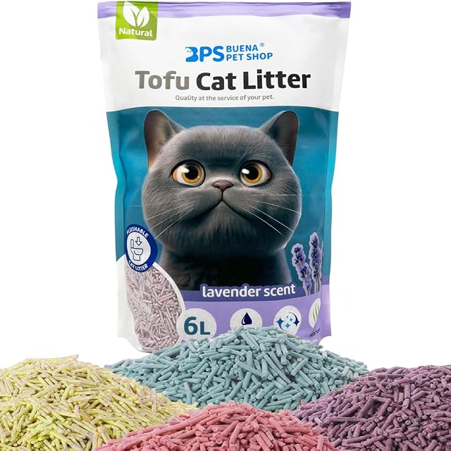 BPS Arena Aglomerante para Gatos Arena de Tofu para Gatos sin Polvo Fácil de Aglomerar Controla los Olores se…
