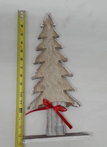 Miniatura 5 de Dennis Basso Árbol de madera recortado de piel sintética para decoración navideña (paquete de 2)