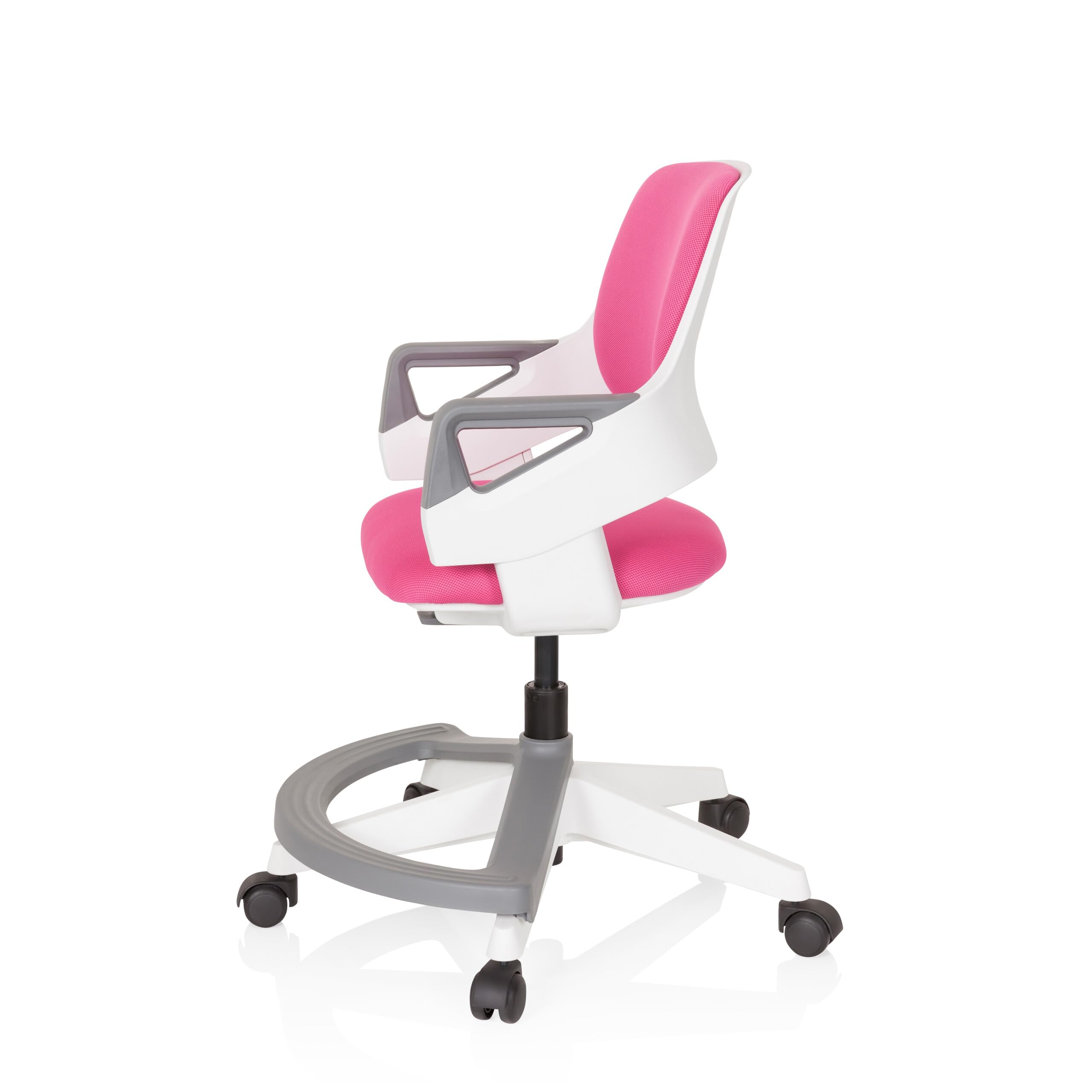 hjh OFFICE Kinder- & Jugendstuhl Kid Flex – Mitwachsender Drehstuhl mit Verstellbarer Rückenlehne, individuell anpassbar, 4–14 Jahre, Rosa