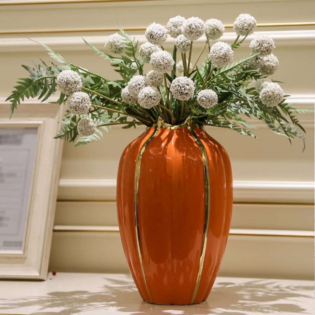 Vase Ceramic Vase Ornament Dining Table Dried Flower Flower Arrangement Decoration Home Living Room TV Cabinet Decoration Suitable for Dining and Living Room Home decoratio