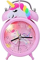 Vista 7 de QearFun Reloj despertador de unicornio para niñas y niños, bonita decoración de dormitorio, segunda mano silenciosa sin tictac, con retroiluminación