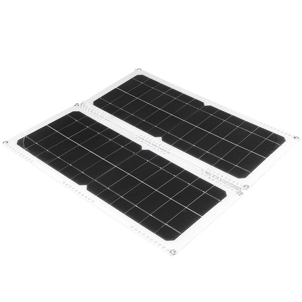 Qcwwy Pannello Solare Portatile 20W 12V, Caricatore Monocristallino | Uscita USB 5V per batteria marina da campeggio RV