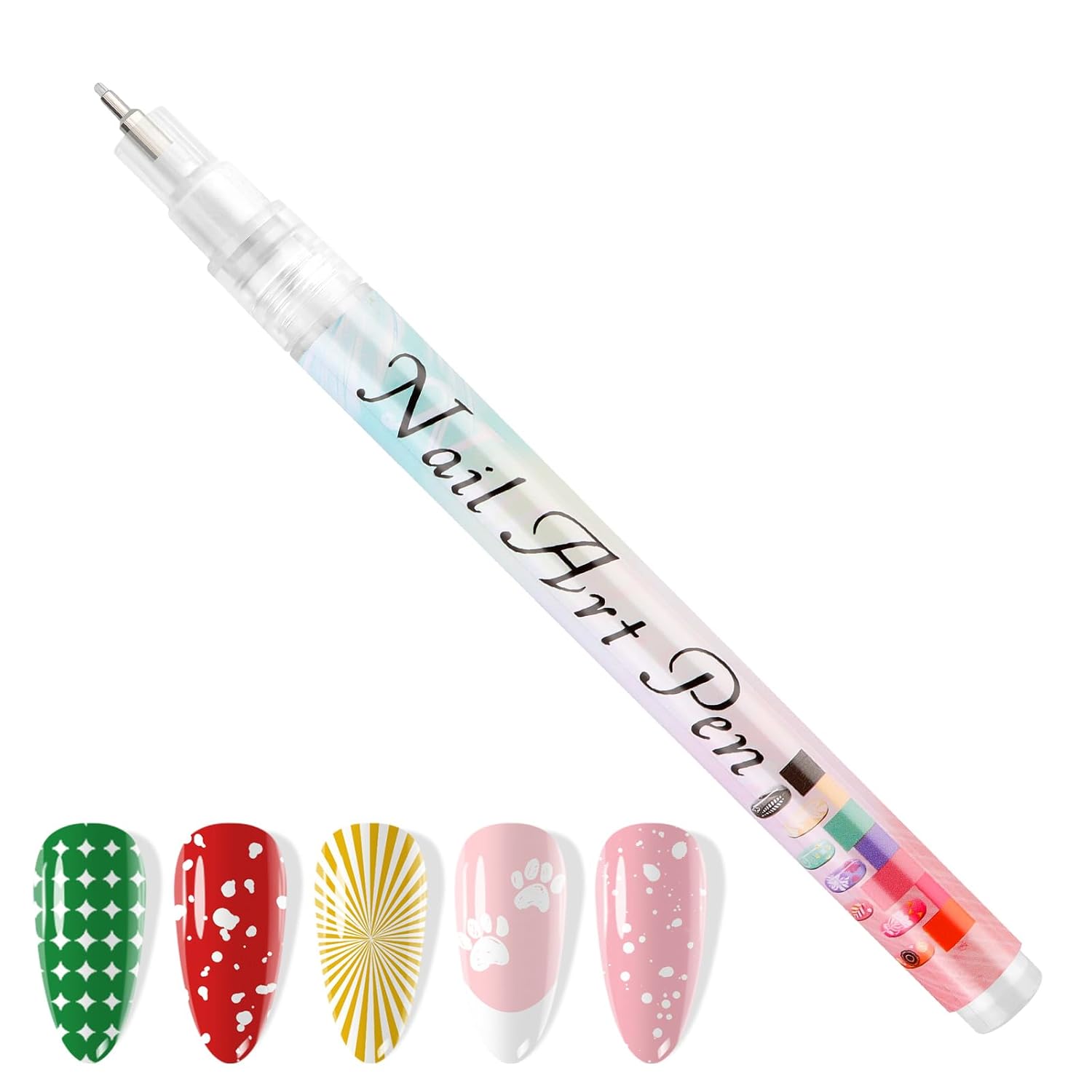 ??1 PCS White Nail Art Polish Pens, Kalolary 0.5mm Nail Art Markers Nail Point Graffiti Dotting Pen Drawing Painting Liner Brush for DIY Nail Art Beauty Adorn Manicure Tools