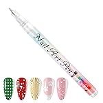 1 PCS White Nail Art Polish Pens, Kalolary 0.5mm Nail Art Markers Nail Point Graffiti Dotting Pen Drawing Painting Liner Brush for DIY Nail Art Beauty Adorn Manicure Tools