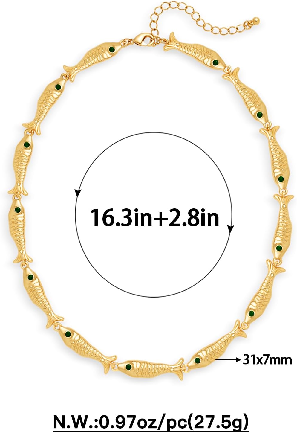 Gold Fish Charm Boho Necklace for Women Adjustable Summer Beach Jewelry, 2 Styles Available - Image 7