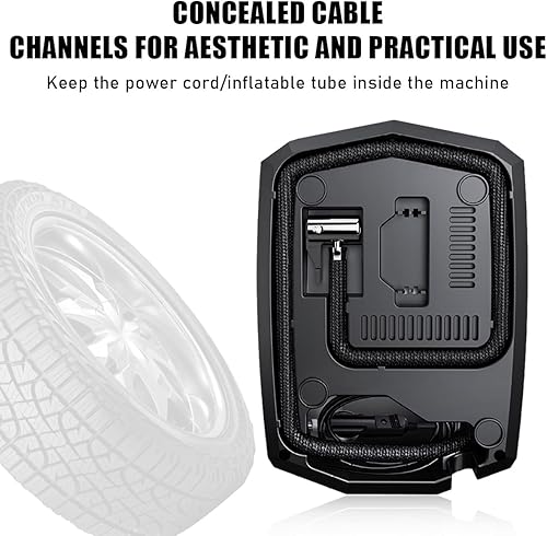 Miniatura 6 de Compresor de aire para inflador de neumáticos, bomba de neumáticos de automóvil de 12 V con indicador de presión puntero, apagado portátil con luz