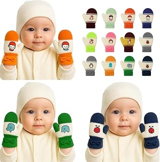 K D Baby Gloves Winter Warm Knitted Mittens for Kids | Lovely Soft Mutthi Gloves (Pack of 6 Pairs,03 Month to 12 Month) Price In India
