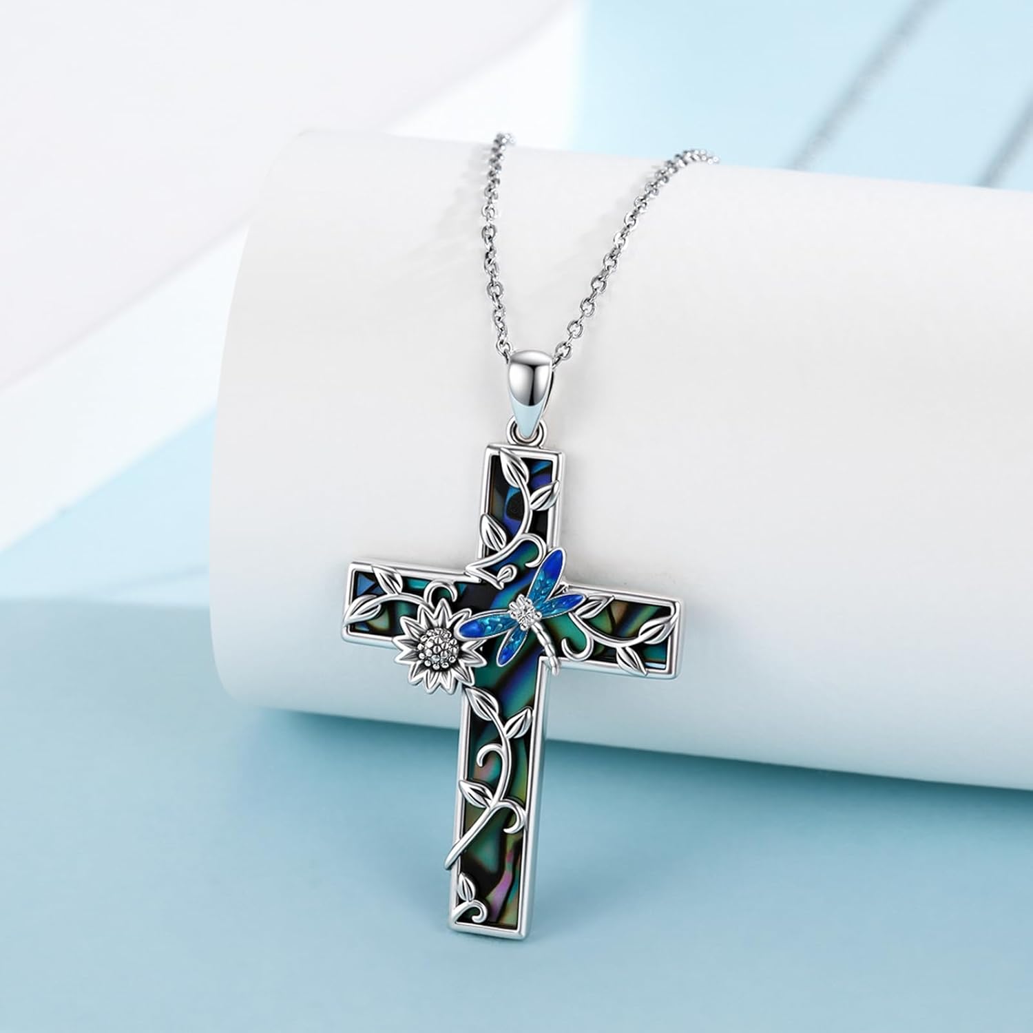 Dragonfly/Butterfly Filigree Necklace 925 Sterling Silver Teardrop Moonstone Pendant Necklace Heart Celtic Moon Jewelry Irish Gifts for Women Mother's Day