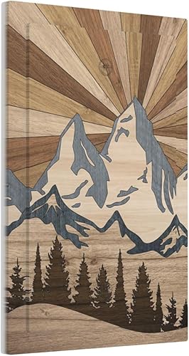 Miniatura 2 de Cubierta de interruptor de luz de paisaje de montaña marrón rústica, granja, sin dispositivo, placa de pared en blanco, placa frontal decorativa