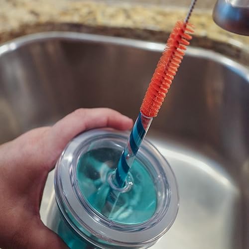 Miniatura 7 de Treasure Gurus - Juego de 2 cepillos limpiadores de pipas de silicona de mango largo sin BPA y cerdas de silicona para limpiar botellas de plástico