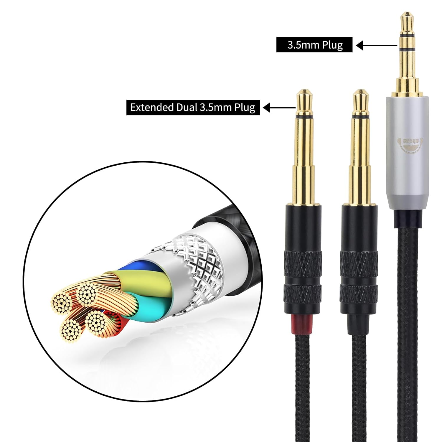 okcsc Dual 3.5mm to XLR Headphone Cable for DENON AH-D9200 AH-D7200/D5200/D7100/D600 Headphones for HiFiman MDR-Z7, Arya, SUNDARA, Ananda, 4-Core Nylon Braided OFC Upgrade Cable 6.56FT XLR