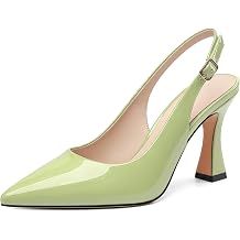 KUOARN Slingback Heels for Women Pointy Heels with Adjustable Strap