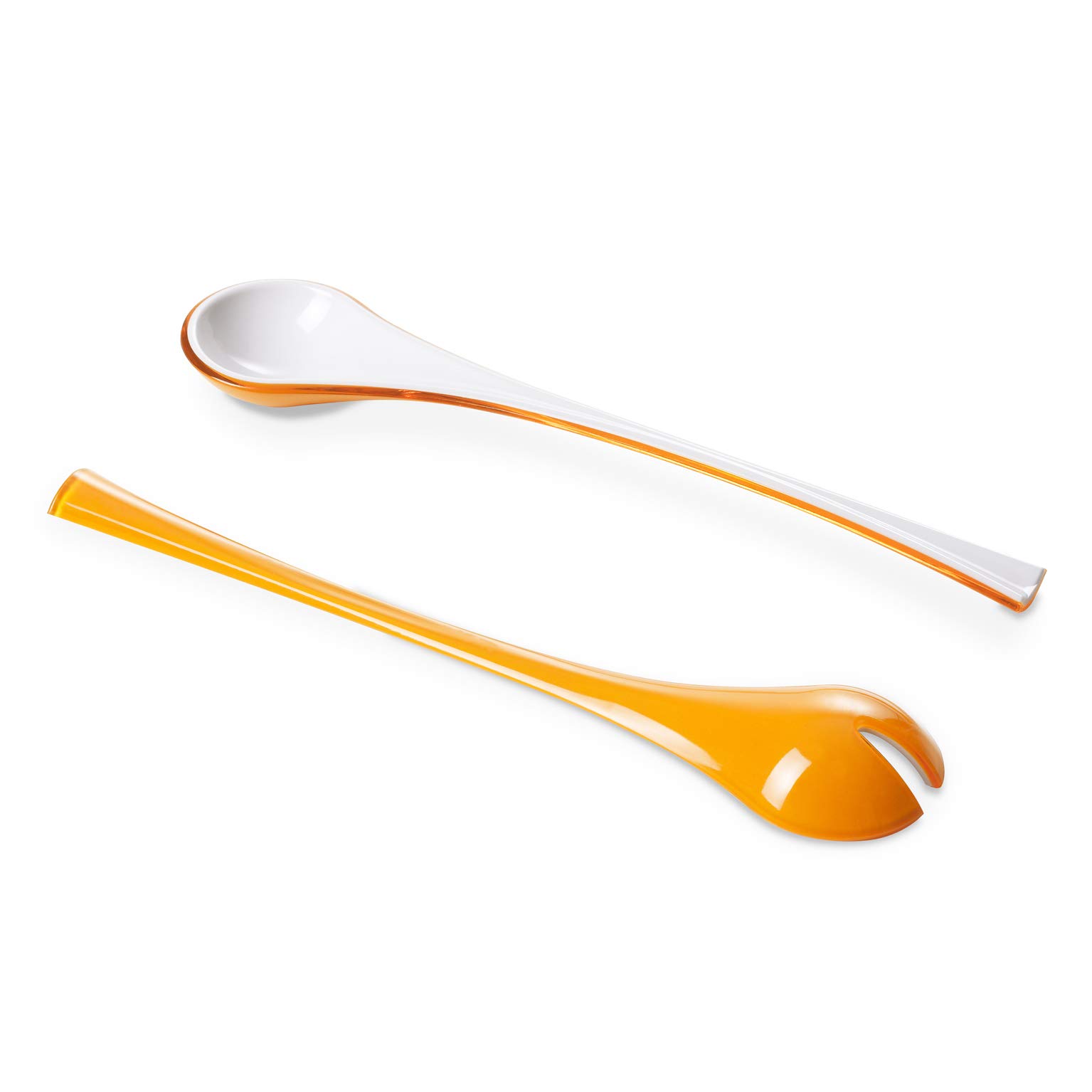 Omada Design Salad Cutlery, Modern Crockery, White Inside and Colored Outside with a Shaded Effect on The Outside, to Make Your Kitchen Practical and Fun, Trendy Line, Yellow