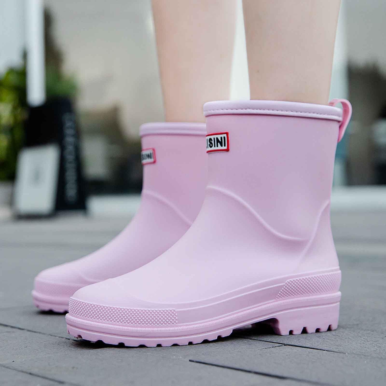 Genérico Elegantes Zapatos de Lluvia para Mujer diseño Punta Cerrada Plana cómoda Modernos versátiles Ideales Temporada lluviosa Combinar Impermeables
