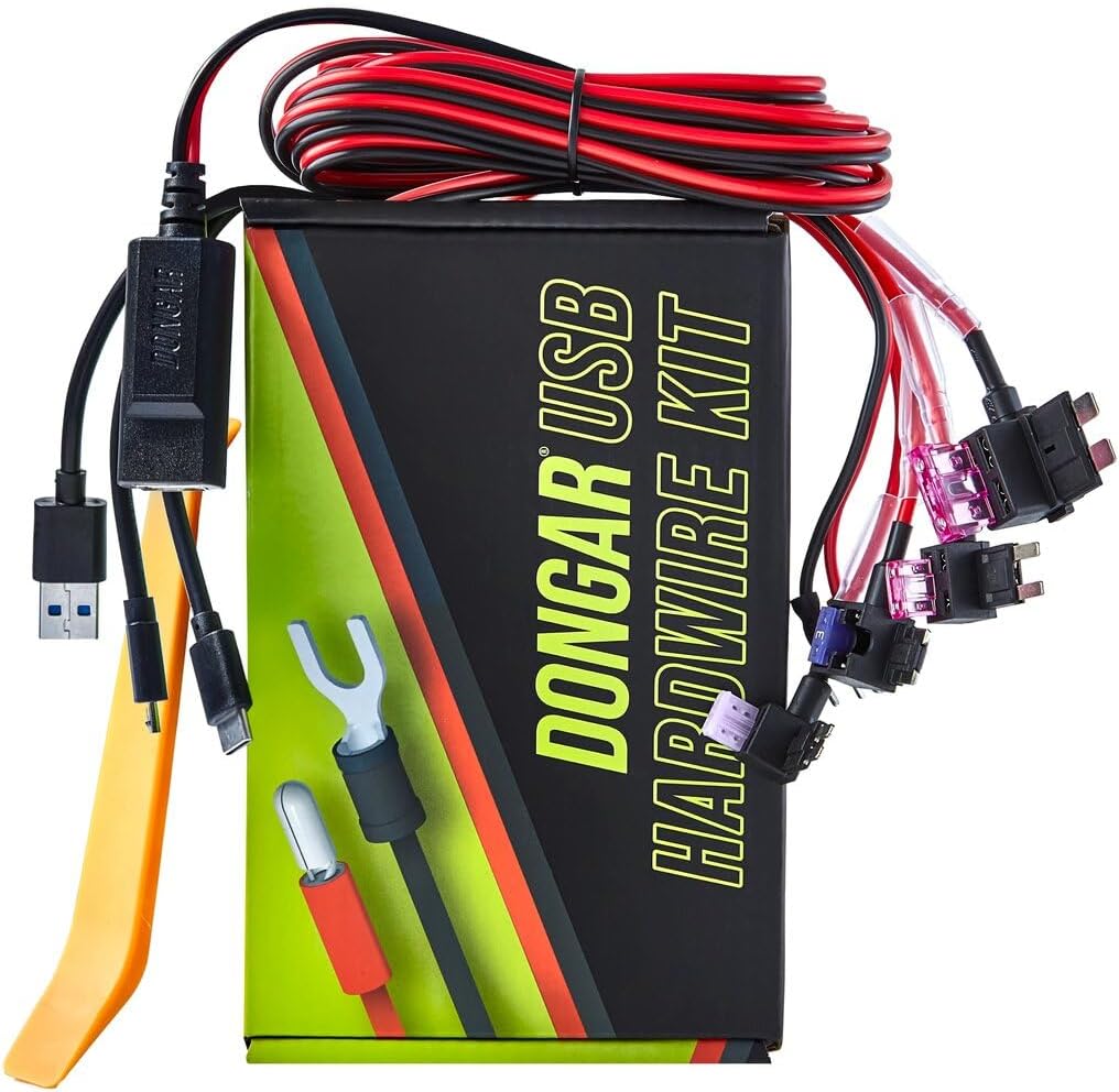 ​Dongar Dash Cam Hardwire Kit, Universal USB Hardwire Kit compatible with all USB devices, Windshield Mountable, Works with All Vehicles –Toyota, Ford, Chevrolet, Honda, Subaru, Hyundai, Jeep, ​& More