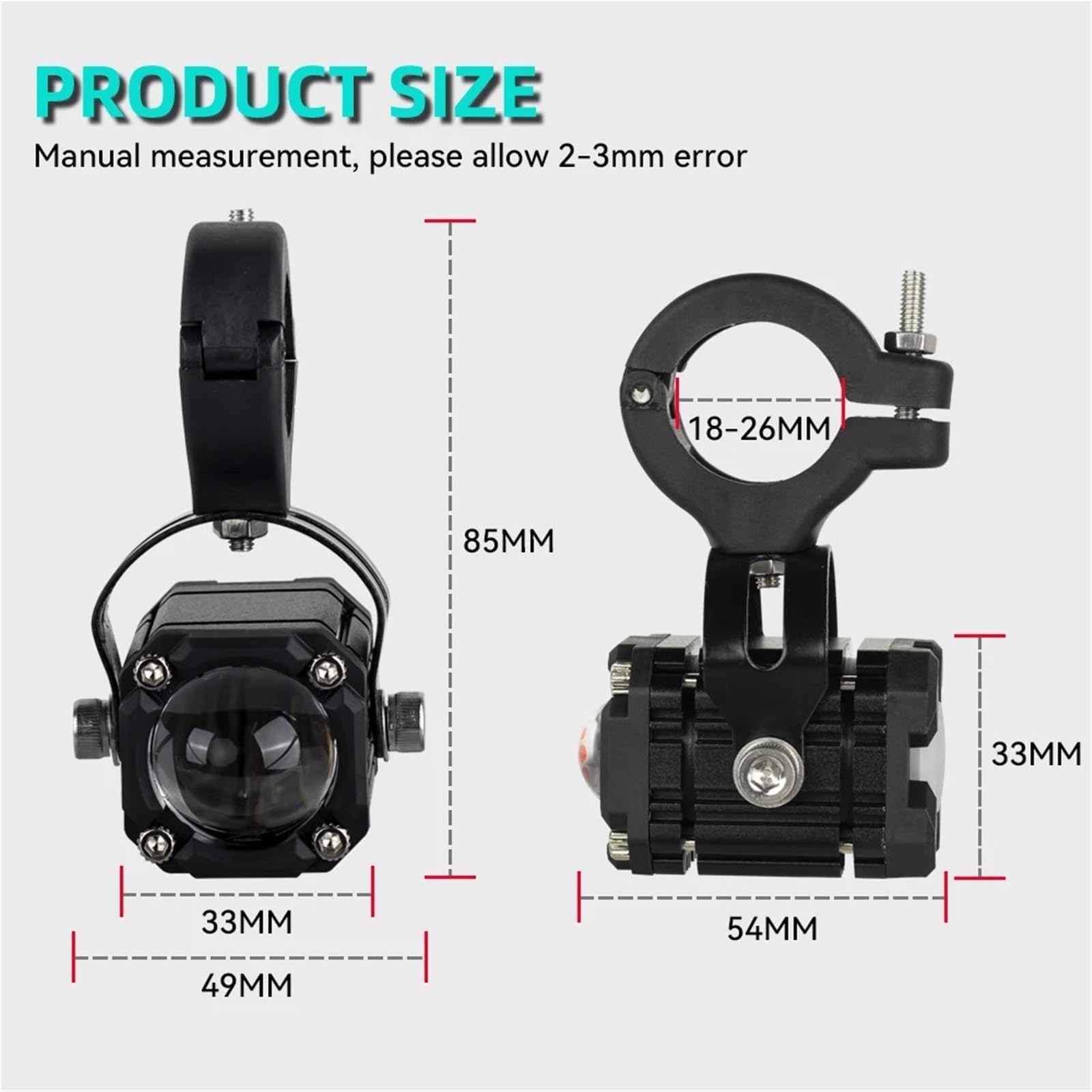 Moto Fari Stradali Spot Light Beam Per Motociclette, Luci LED, Faretti Bicolore, Regolazione A 360 Gradi, Fendinebbia Ausiliario