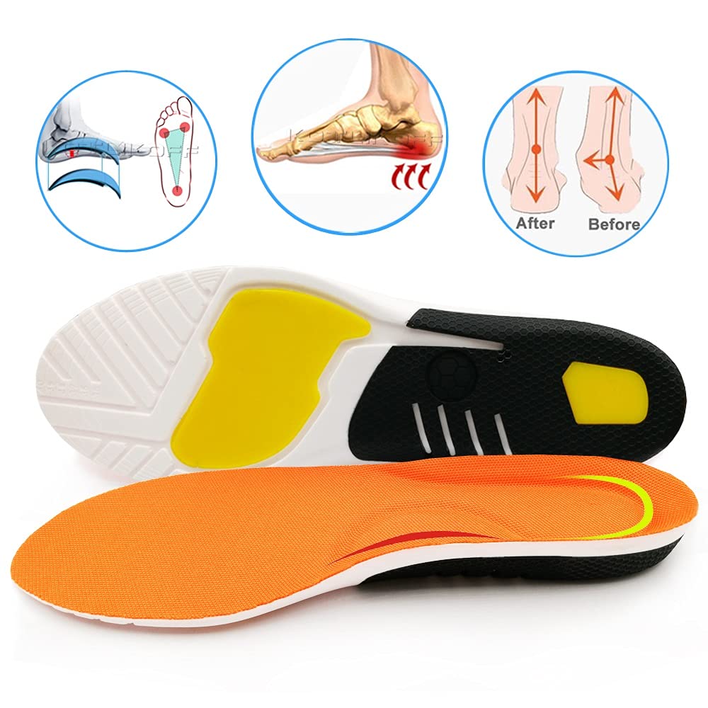 Plantilla Deportiva Cuidado de pies ortopédicos de Silicona para pies Zapatos Sole talón Dolor Plantar Fasciitis Amortiguador Almohadillas(3 Pairs,L EU 41-45)