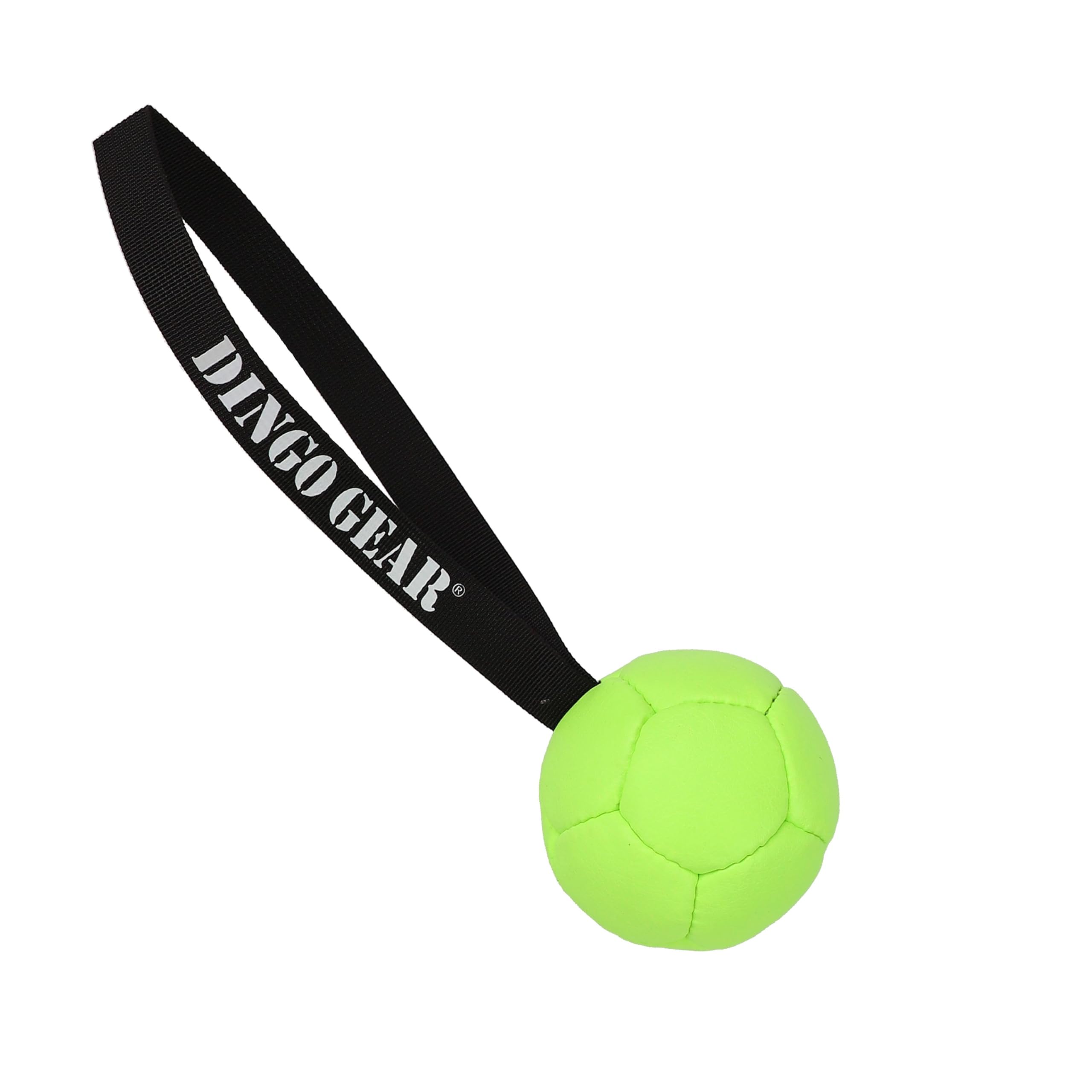 Dingo Gear Set Ball Inflatable with Pump Ball with Loop Made of Eco Leather Diameter of 8 cm Dog Toy Training Ball Dog Training Fun for Dogs Green Neon Z30030