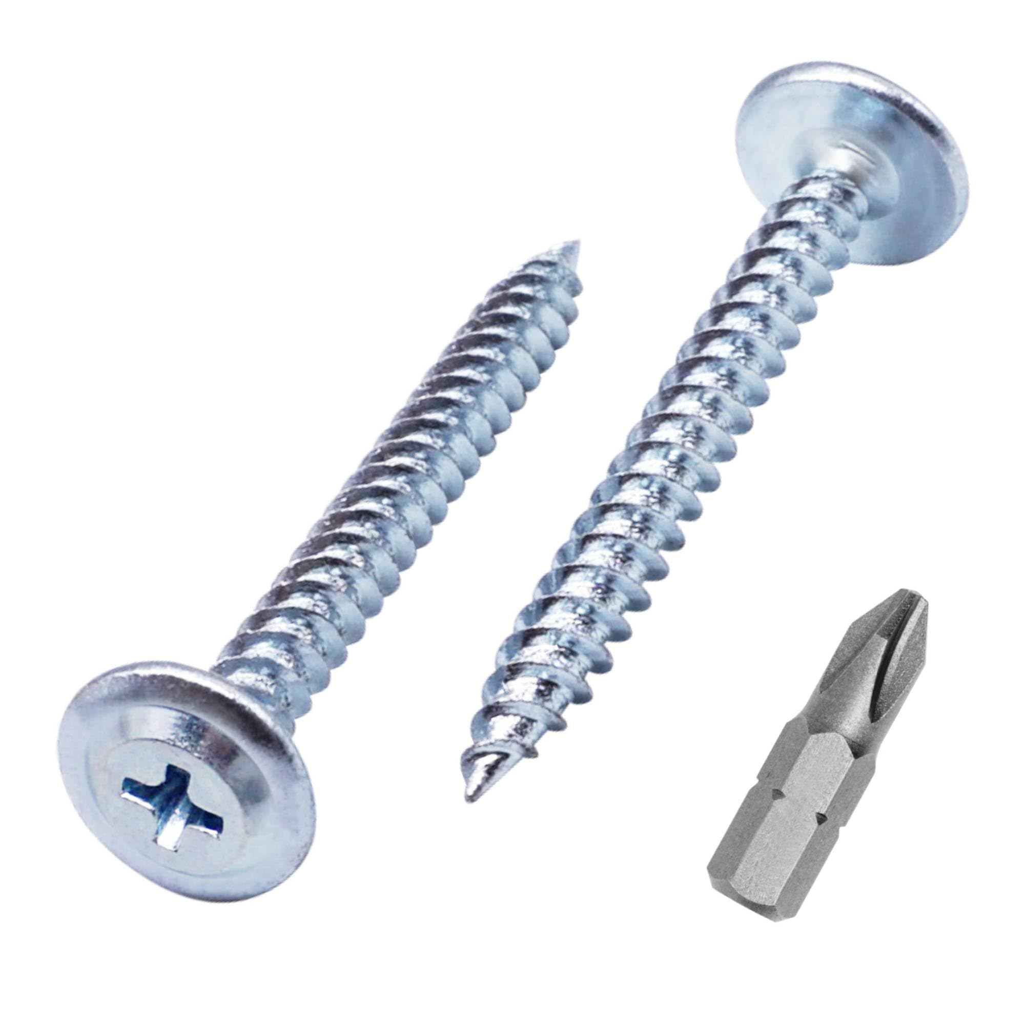 Skir'co (300 Pcs) Zinc Plated Steel Screws 4.2 X 38 Mm, Self Tapping Wood Screws, Metal Screw, Ph Modified Truss Head