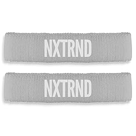 1 Pair Nxtrnd Bicep Bands, Sweat-Absorbent Arm Sweatbands, Football Accessory (Grey)