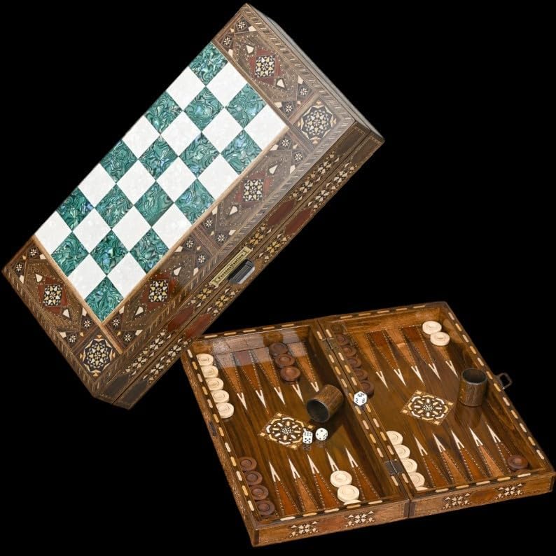 20"-inch Gorgeous Backgammon Sets for Adults Large Solid Wooden Complete Hand Crafted Game Board Set - Gifts for Dad, Husband