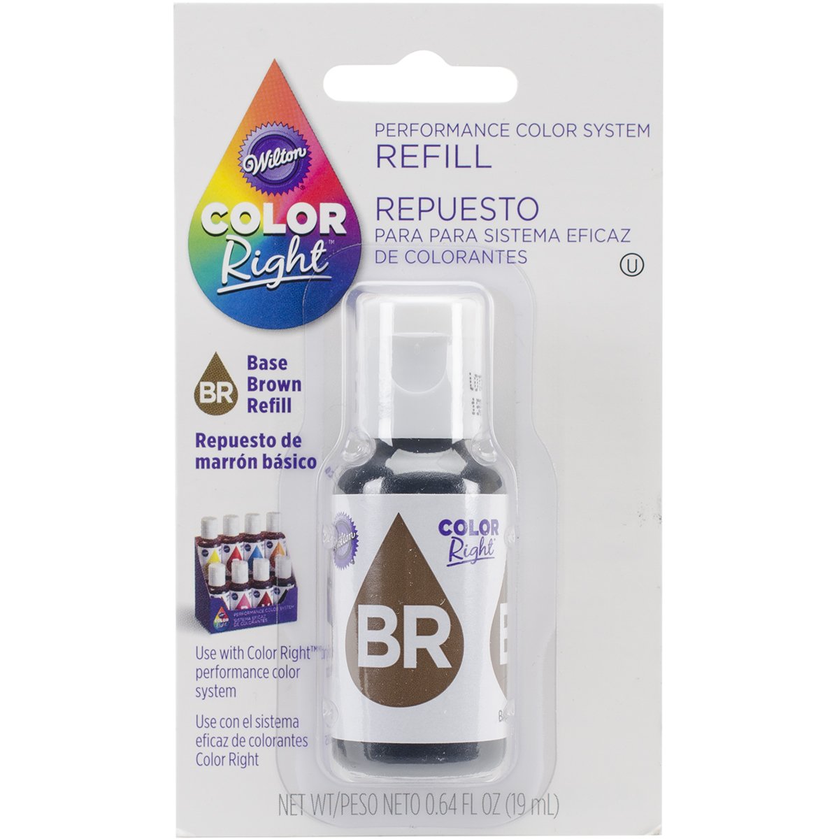 Wilton CR610-954 Right Performance Color System Refill .7oz, 07 oz, Brown