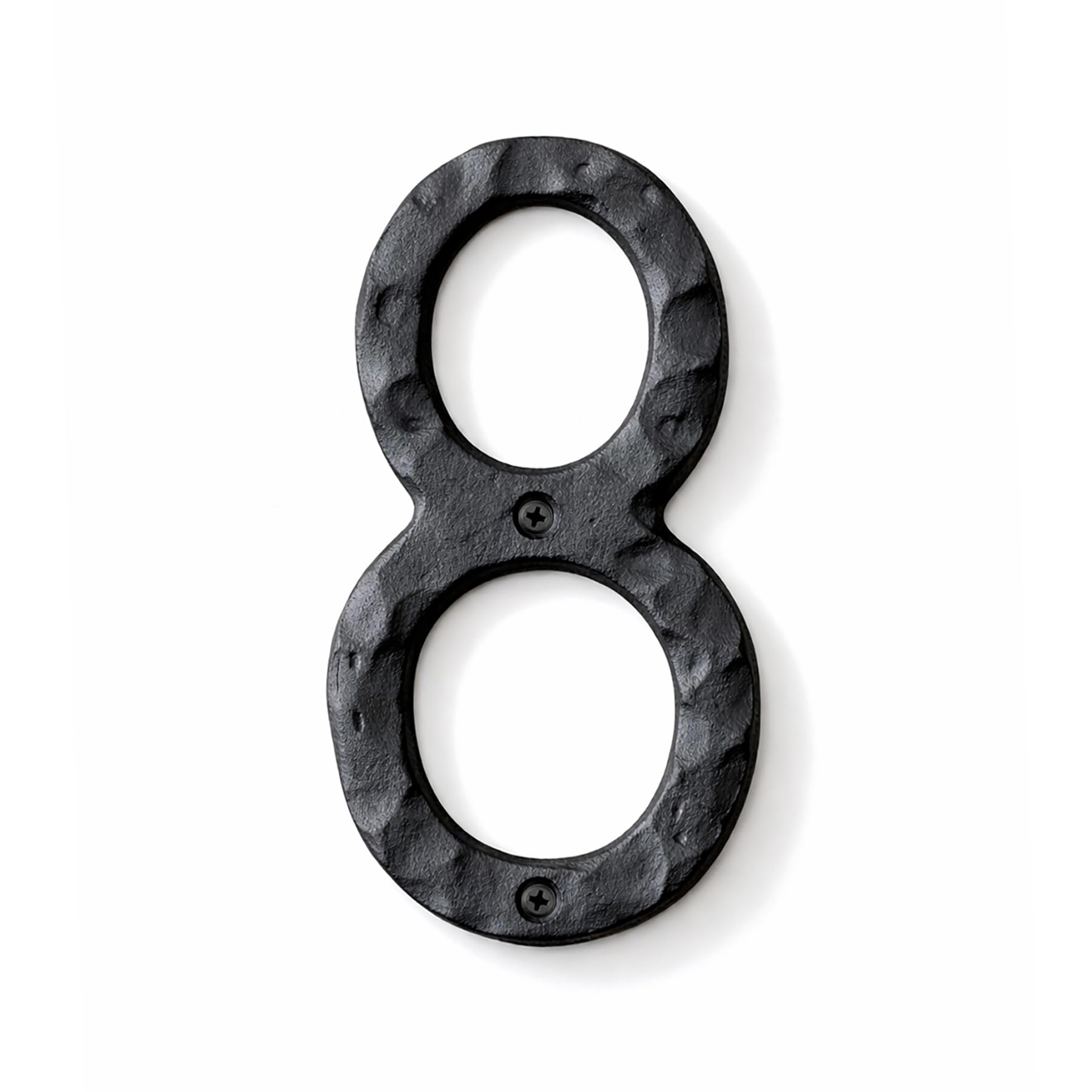 NACH House Numbers for Outside, 5.5 inch Black Address Numbers for House - Number 8 - Rustic Numbers for Outside with Mounting Hardware
