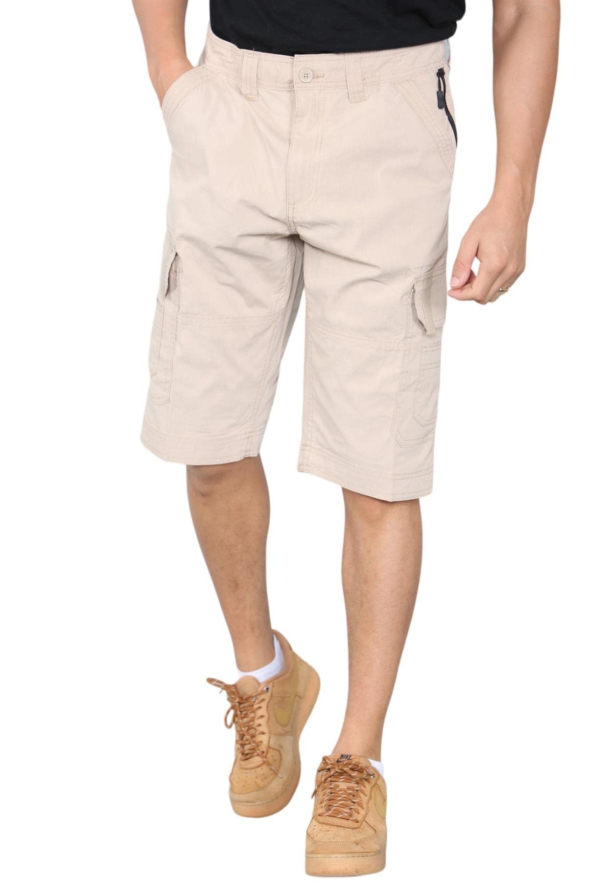 Myt Men's Sand Cargo Shorts Multi-Pocket Quick Dry Stretch Outdoor Combat Stretch Shorts 36