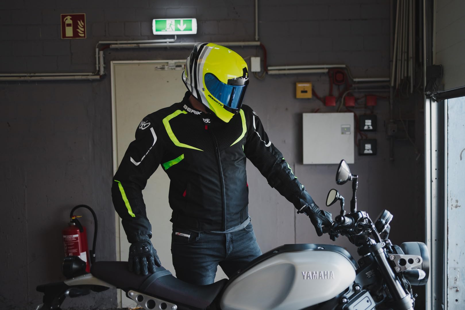 Berik X-Speed Air Kurtka tekstylna motocyklowa, czarny/biały/żółty odblaskowy, 56