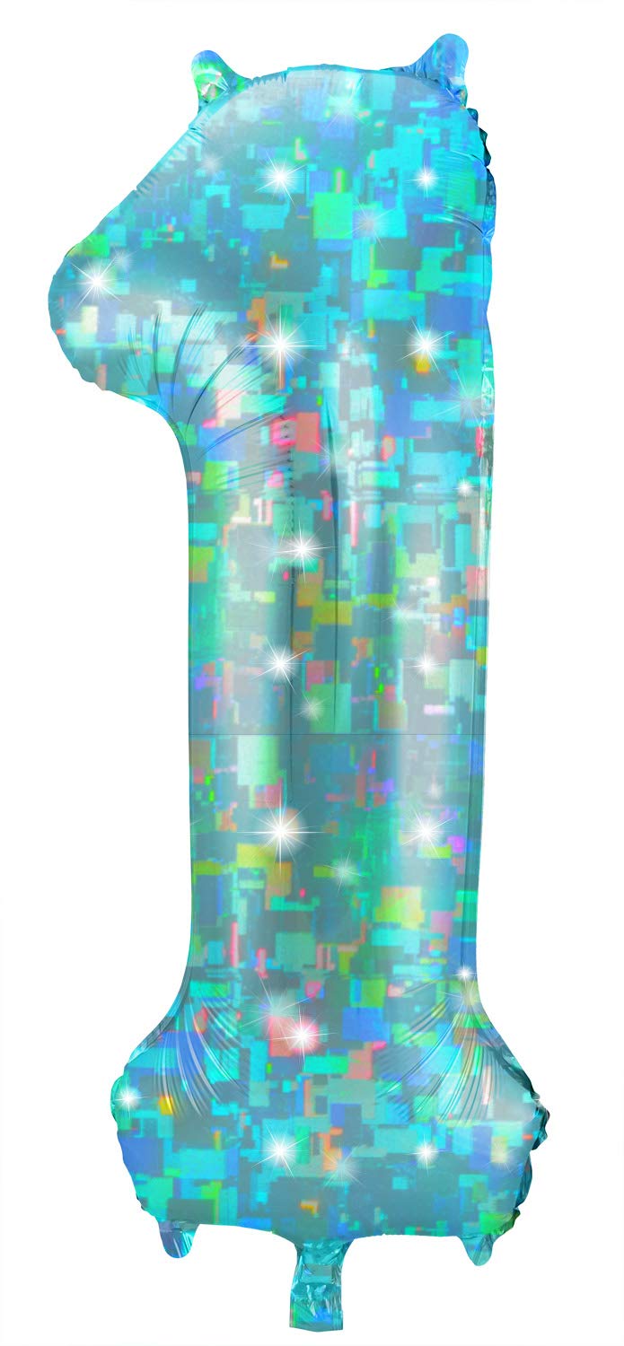 Folat - Foil Balloon Number 1 Galactic Aqua - 101 cm โ image 1