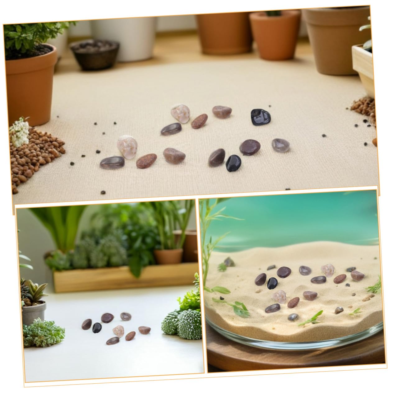 Toyvian Pierres Naturelles pour Aquarium et Jardin, Galets Décoratifs Résistants la Décoloration, Pierre Polie de 1000g pour Aménagement Paysager Extérieur et Substrat D'aquarium