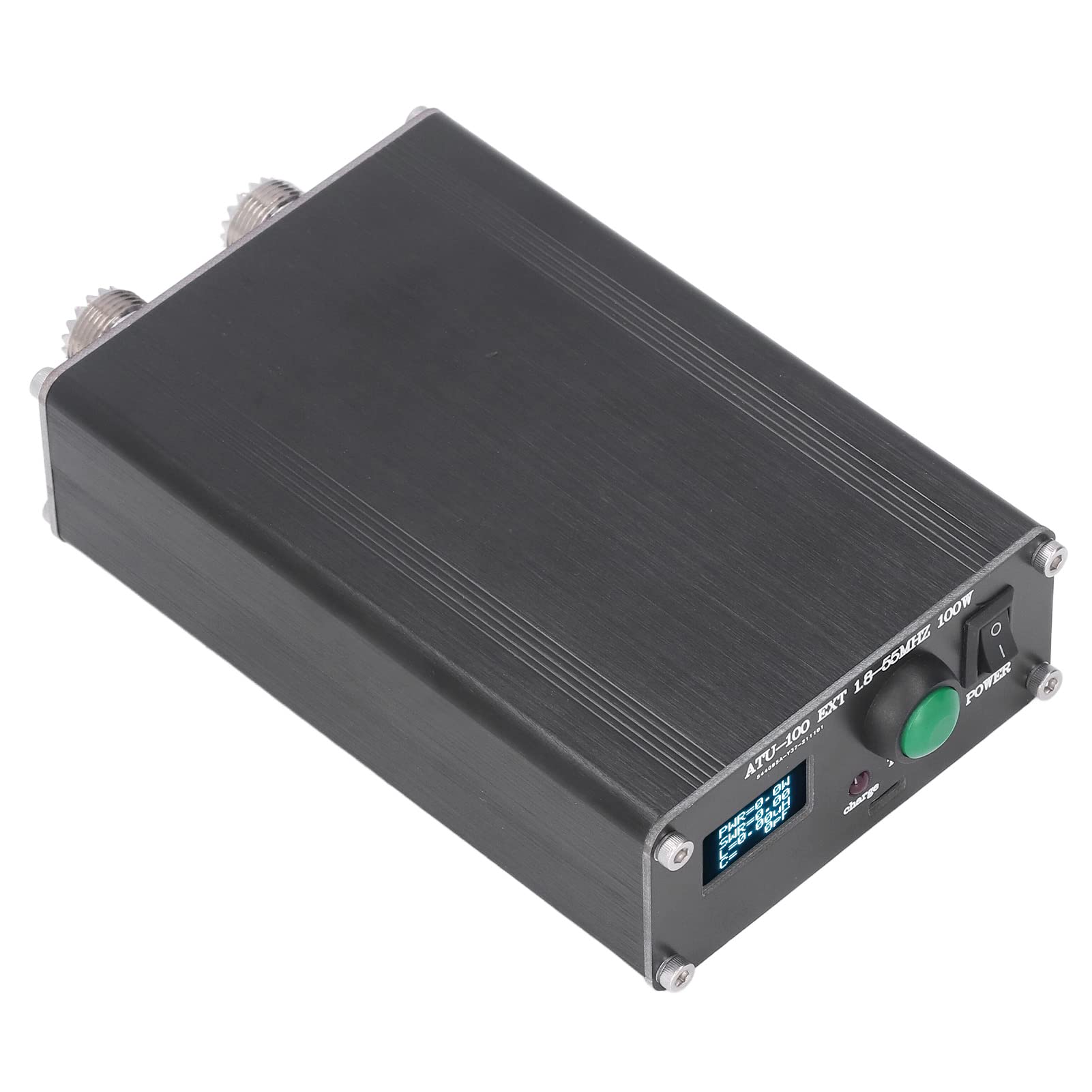 Atu-100 Antena Sintonizador Mini Automático con Carcasa para Equipos de Radio 1.8~55MHz 0.96 Pulgadas de Pantalla OLED, Puerto de Carga USB, Conector UHF